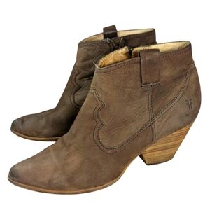 Frye Leather Reina Booties Brown sz 9